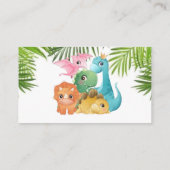 可愛いカラフル恐竜おむつラッフルベビーシャワー 名刺 (裏面)