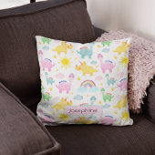 可愛いカラフル恐竜のパタガーリーーン名 クッション