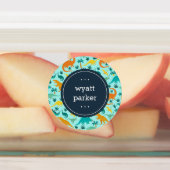 可愛いカラフル恐竜のパターン子供の名前 ラベル (貼付)