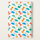 可愛いカラフル恐竜の図解入りの、写真付きの柄 ノートブック (裏面)