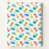 可愛いカラフル恐竜の図解入りの、写真付きの柄 ノートブック (裏面)
