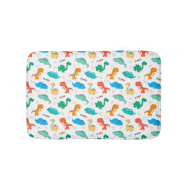 可愛いカラフル恐竜の図解入りの、写真付きの柄 バスマット