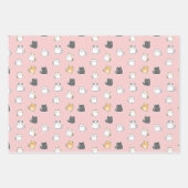 可愛いカラフル恐竜の図解入りの、写真付きの柄 ラッピングペーパーシート (正面3)