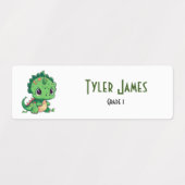 可愛いカラフル恐竜の学校の子供のカスタムラベル ラベル (デザイン2)