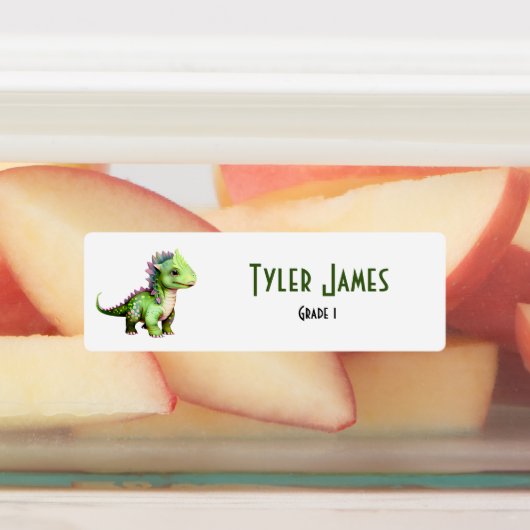 可愛いカラフル恐竜の学校の子供のカスタムラベル ラベル (貼付)