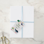 可愛いカラフル恐竜の模様 ギフトタグ (より糸付き)