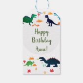 可愛いカラフル恐竜の模様 ギフトタグ (裏面)