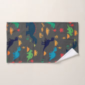 可愛いカラフル恐竜の模様 バスタオルセット (ハンドタオル)