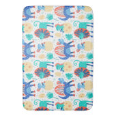 可愛いカラフル恐竜の模様 バスマット (正面縦)