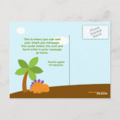 可愛いカラフル恐竜の誕生会感謝していパーティー ポストカード (裏面)