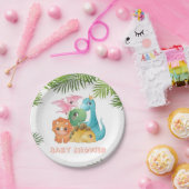 可愛いカラフル恐竜の赤ちゃんシャワー ペーパープレート (パーティー)