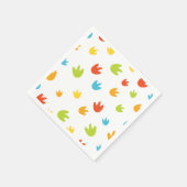 可愛いカラフル恐竜の足跡の誕生日パーティー スタンダードカクテルナプキン (角)