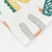 可愛いカラフル恐竜アルファベットパターンキッズ フリースブランケット (角)