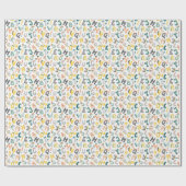 可愛いカラフル恐竜アルファベットパターンキッズ ラッピングペーパー (フラット)