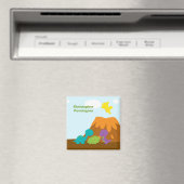 可愛いカラフル恐竜パーソナライズされた磁石 マグネット (インサイチュ (食洗機))