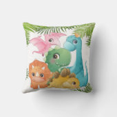 可愛いカラフル恐竜モノグラム クッション (裏面)