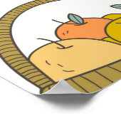 可愛いカラフル手描きヴィンテージ秋セット ポスター (角)