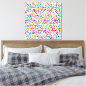 可愛いカラフル抽象芸術ハートキャンバス印刷 キャンバスプリント (インサイチュ (寝室))
