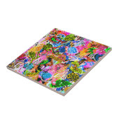 可愛いカラフル抽象芸術混ざりペイズリー タイル (側面)