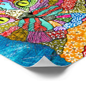 可愛いカラフル抽象芸術猫ポスター ポスター (角)