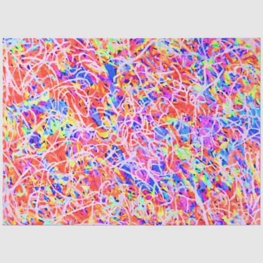 可愛いカラフル抽象芸術絵画ライン 薄葉紙 (正面)