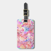可愛いカラフル抽象芸術花ライセンスプレートフレーム ラゲッジタグ (正面縦)