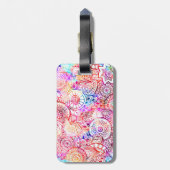 可愛いカラフル抽象芸術花ライセンスプレートフレーム ラゲッジタグ (裏面縦)