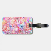 可愛いカラフル抽象芸術花ライセンスプレートフレーム ラゲッジタグ (裏面横)