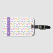 可愛いカラフル数字パターンキッズ名前をカスタムする ラゲッジタグ (正面横)