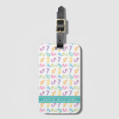 可愛いカラフル数字パターンキッズ名前をカスタムする ラゲッジタグ (正面縦)