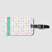 可愛いカラフル数字パターンキッズ名前をカスタムする ラゲッジタグ (正面横)