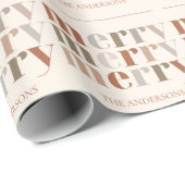 可愛いカラフル文字パターメリーンのクリスマスプレゼント ラッピングペーパー (ロールコーナー)