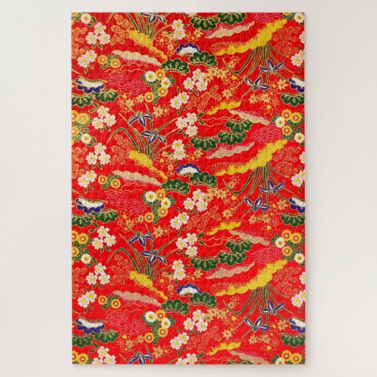 可愛いカラフル日本花柄ケースメイトi ジグソーパズル (縦)