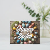 可愛いカラフル春の復活祭コラージュ ポストカード (スタンド正面)