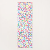 可愛いカラフル春の花柄ボウル ヨガマット (裏面)
