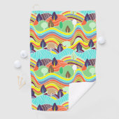可愛いカラフル林模様カーマグネット ゴルフタオル (インサイチュ)