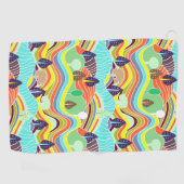 可愛いカラフル林模様カーマグネット ゴルフタオル (横)