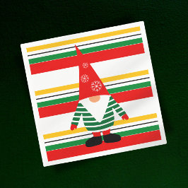 可愛いカラフル格言ストライプクリスマスの スタンダードカクテルナプキン