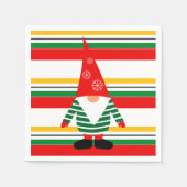 可愛いカラフル格言ストライプクリスマスの スタンダードカクテルナプキン (正面)