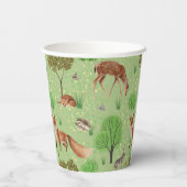 可愛いカラフル森の動物グリーンメドウ 紙コップ (裏面)
