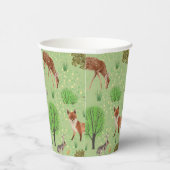 可愛いカラフル森の動物グリーンメドウ 紙コップ (右)