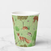可愛いカラフル森の動物グリーンメドウ 紙コップ (正面)