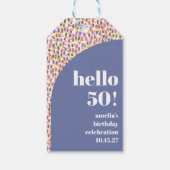 可愛いカラフル水彩ドットカスタム誕生日パーティー ギフトタグ (裏面)