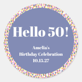 可愛いカラフル水彩ドットカスタム誕生日パーティー ラウンドシール