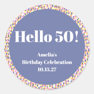 可愛いカラフル水彩ドットカスタム誕生日パーティー ラウンドシール