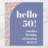 可愛いカラフル水彩ドットカスタム誕生日パーティー ワインラベル (シングルラベル)