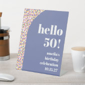 可愛いカラフル水彩ドットカスタム誕生日パーティー 台座サイン (インサイチュ)