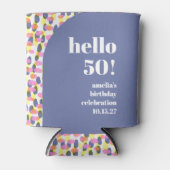 可愛いカラフル水彩ドットカスタム誕生日パーティー 缶クーラー (正面)