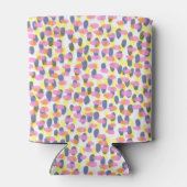 可愛いカラフル水彩ドットカスタム誕生日パーティー 缶クーラー (裏面)