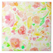 可愛いカラフル水彩柄 タイル (正面)